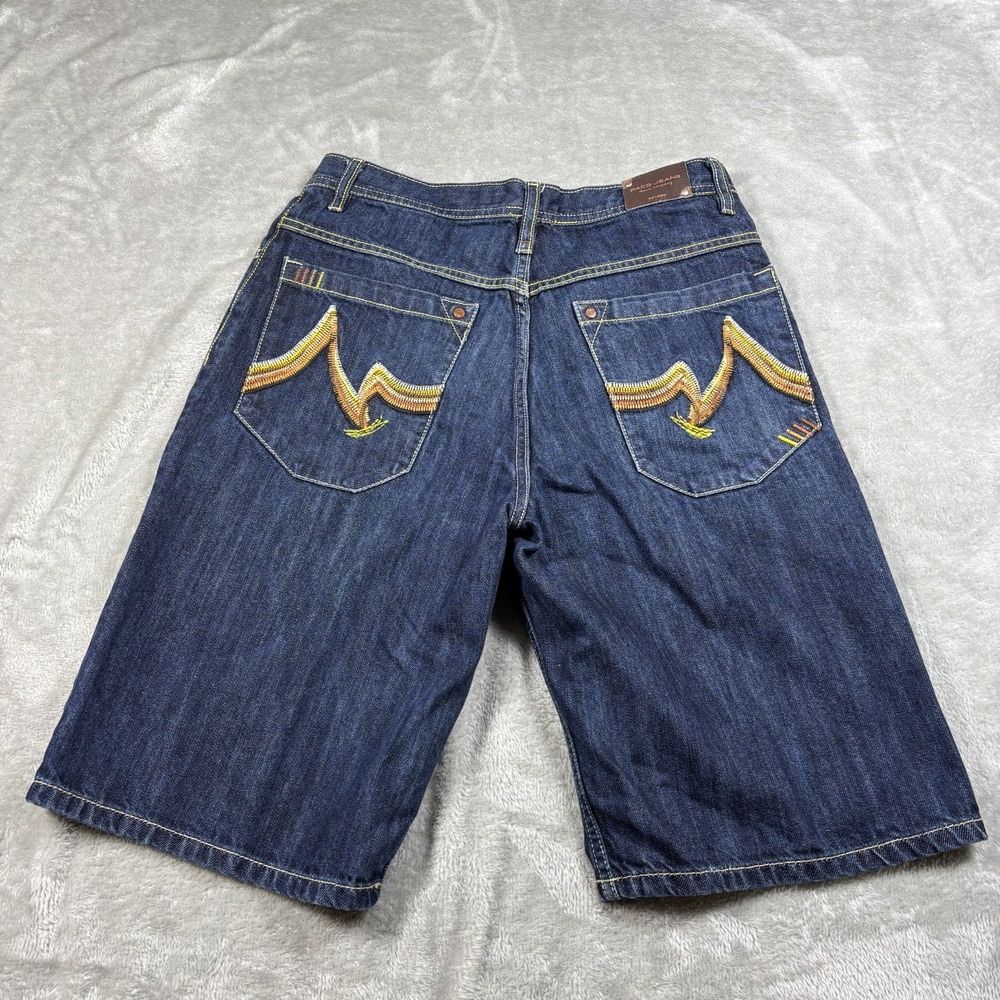 Vintage Paco Jeans Shorts Mens 29 Denim Embroidered Pockets Baggy Y2K 90s Skater
